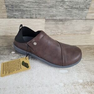 Spenco Brooklyn Womens Shoes Sz 5 B Chocolate Leather Comfort Side Zip Sneakers